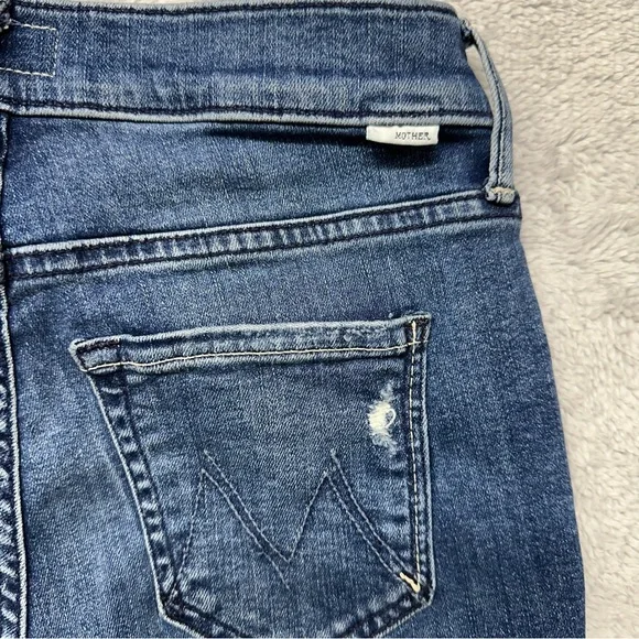 Mother The Dazzler Ankle Fray Mid Rise Distressed Jeans Size 25 Weekend Warrior - Picture 7 of 12